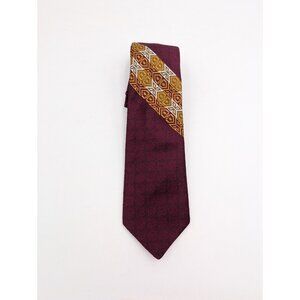 Wemlon by Wembley Vintage Mid Century Mens Neck Tie Maroon Gold